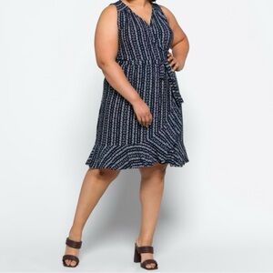 NWT Loveappella (Stitch fix) Darielle Navy Faux wrap dress size 2X